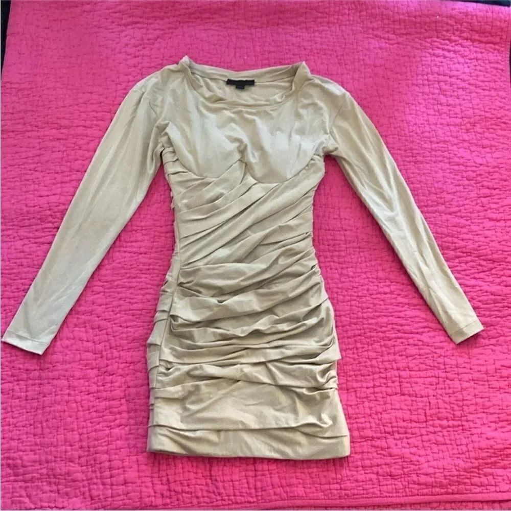Alexander Wand Elegant Ruched mini Dress, US4